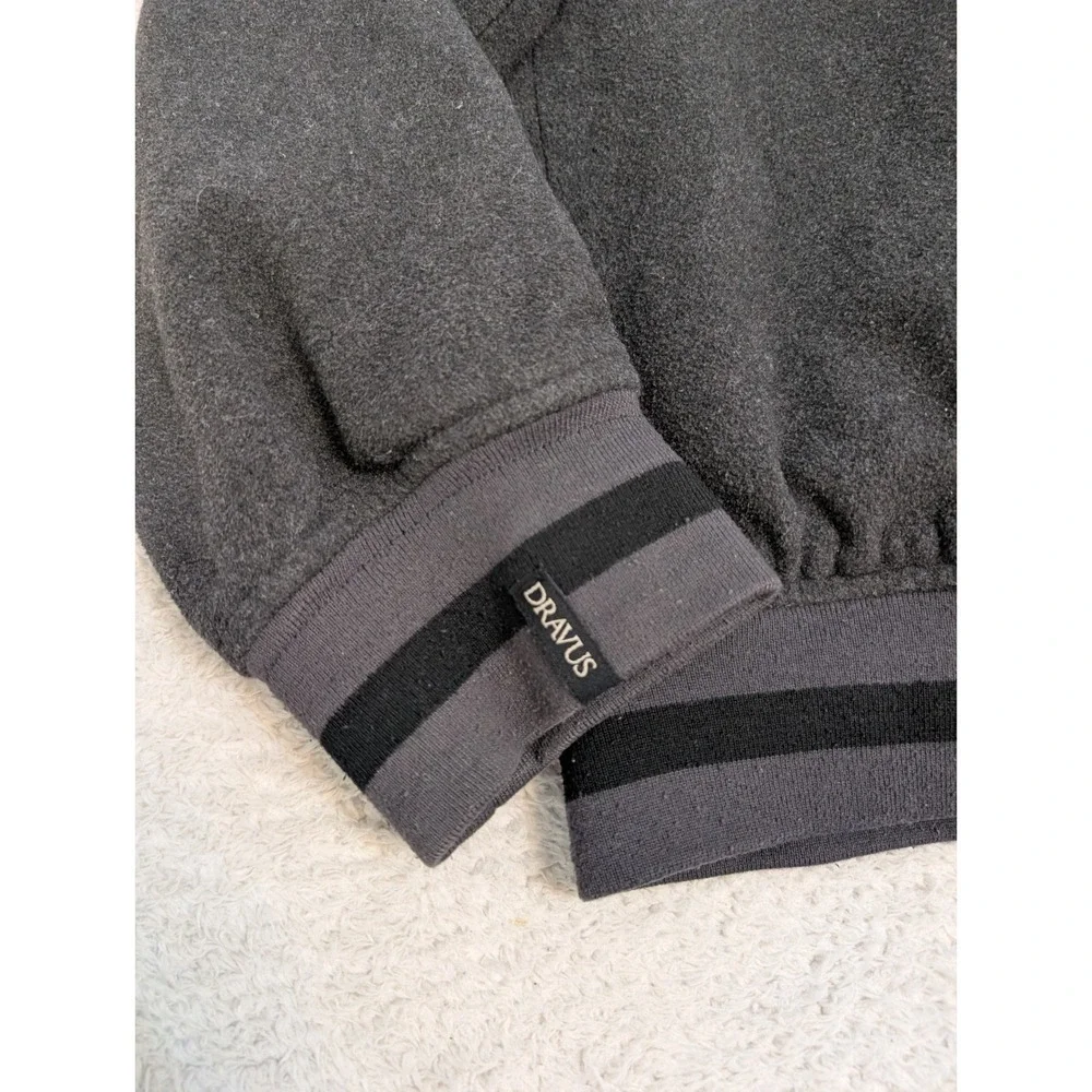 Dravus Varsity Letterman Jacket‎ Mens XL Black Gray Snap Button Up Wool Nylon